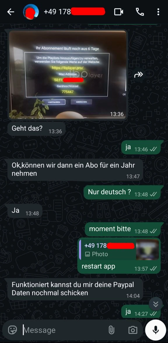 Kundenfeedback zum IPTV Streaming Service per Chat